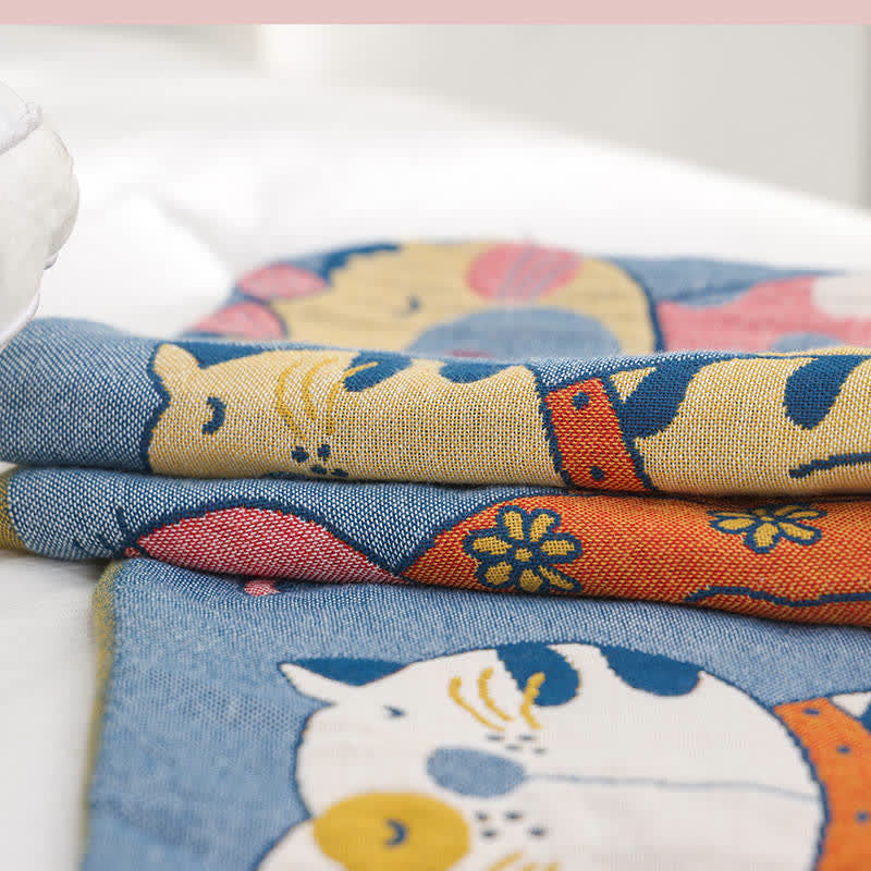 Ownkoti Cute Cats Pure Cotton Button Pillowcases (2PCS)