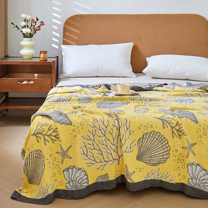 Coral Marine Plants Breathable Reversible Quilt