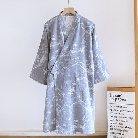 Jacquard Ink Painting Comfy Bathrobe Pajama