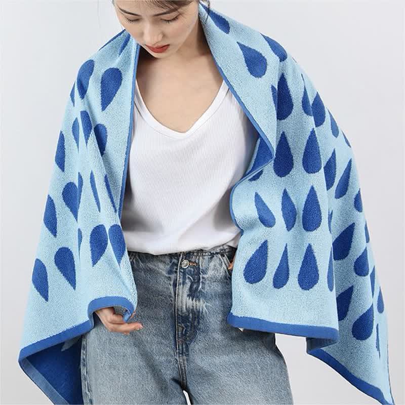 Yarn-dyed Raindrop Print Cotton Soft Towel(3PCS)