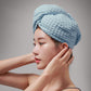 Waffle Weave Button Hair Drying Towel