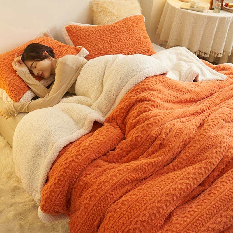 Jacquard Double Fleece Thick Warm Blanket