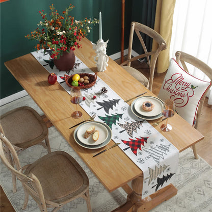 Christmas Tree & Snowflake Decorative Table Runner