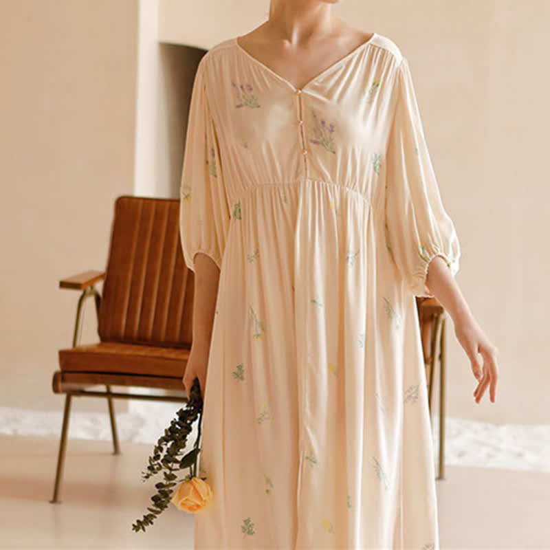 Cute Rural Style Comfy Satin Nightdress