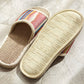 Colorful Striped Open Toe Flax Slippers