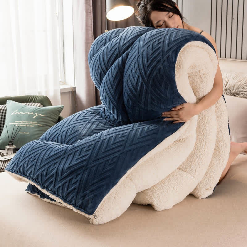 Thick Sherpa Winter Blanket with Quilt Core