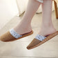 Simple Floral Pattern Cooling Flax Slippers