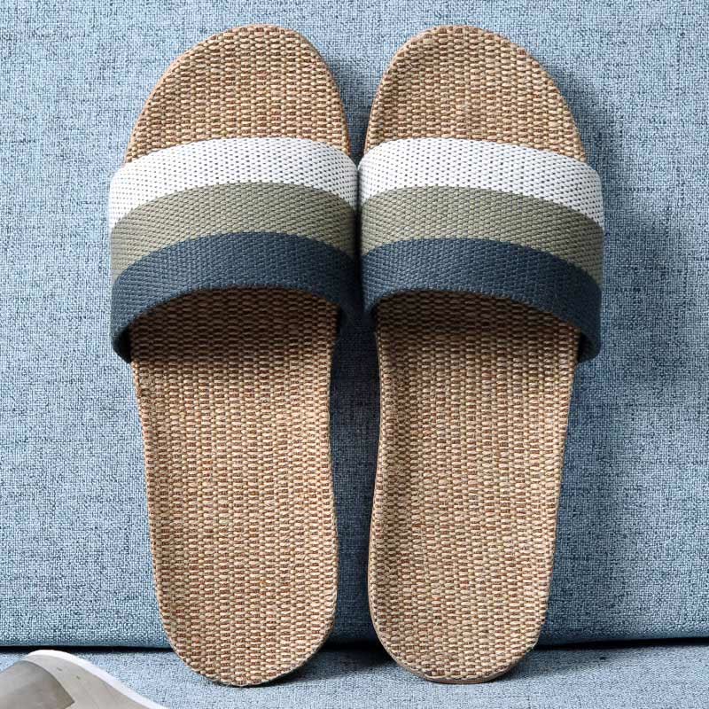 Simple Cooling Open Toe Flax Slippers