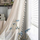 Cotton Beige Curtain Hollow-Out Tassel Drapes