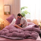 Pure Color Thick Velvet Bedding Set