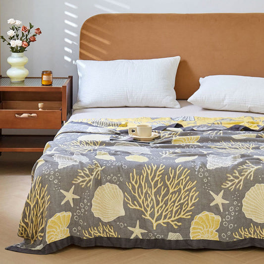 Coral Marine Plants Breathable Reversible Quilt