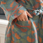 Ginkgo Leaf Cotton Loose Tie Bathrobe