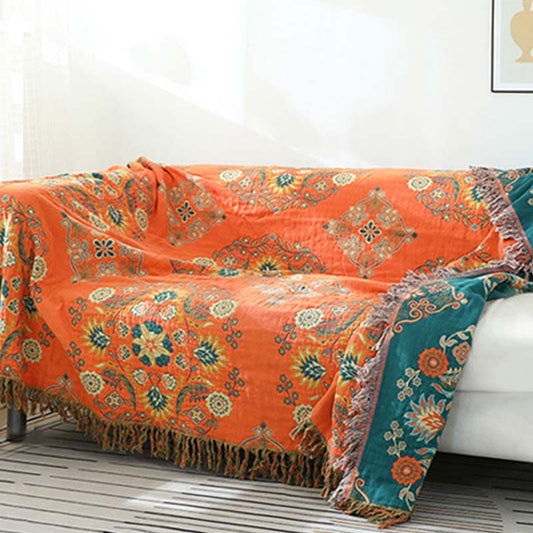 Vintage Throw Blanket Flower Sofa Cover