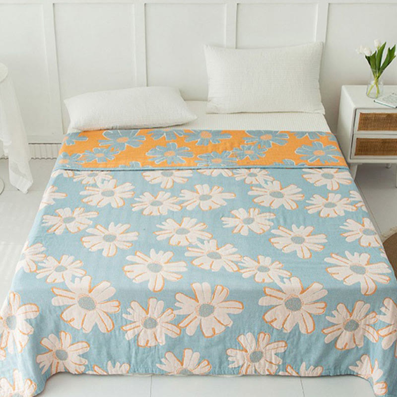 Daisy Printed Cotton Soft Reversible Quilt