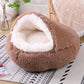 Semi-enclosed Warm Fleece Pet Bed