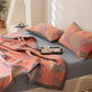 Triangle Pattern Print Cotton Reversible Quilt