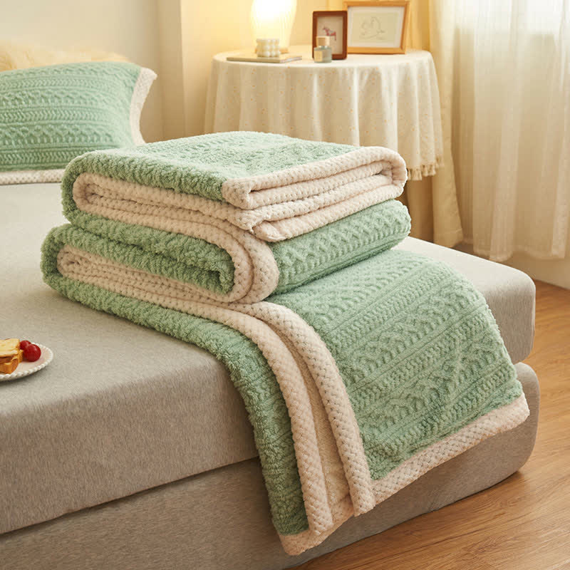 Jacquard Double Fleece Thick Warm Blanket