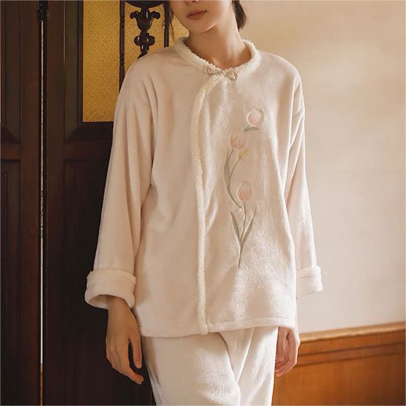 Gentle Tulip Soft Flannel Pajama Set