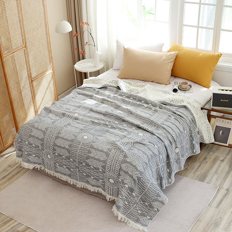 Geometric Pattern Soft Cotton Reversible Quilt