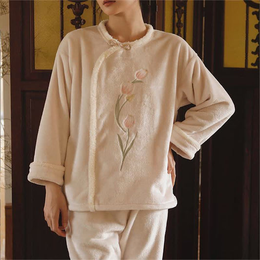 Gentle Tulip Soft Flannel Pajama Set