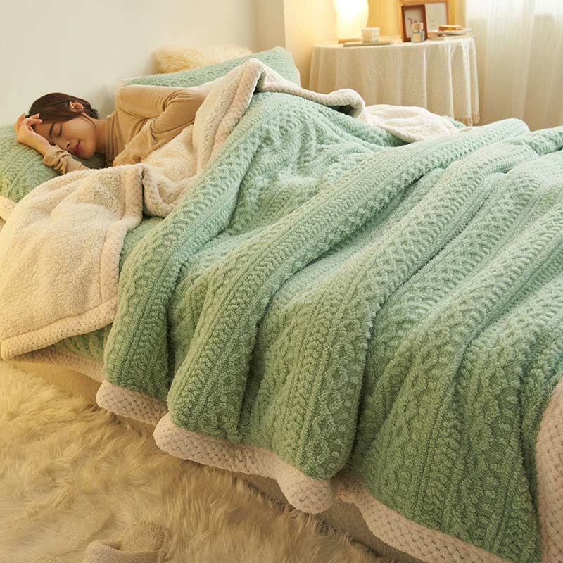 Jacquard Double Fleece Thick Warm Blanket