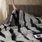 Modern Zebra Print Faux Fur Blanket