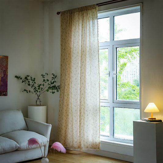 Countryside Style Floral Light Filtering Curtain