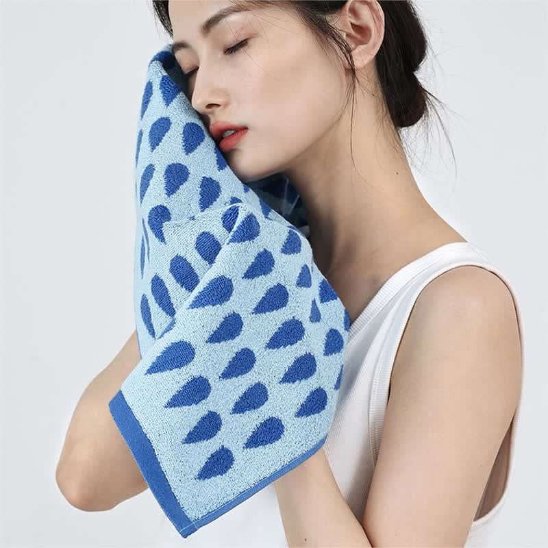 Yarn-dyed Raindrop Print Cotton Soft Towel(3PCS)