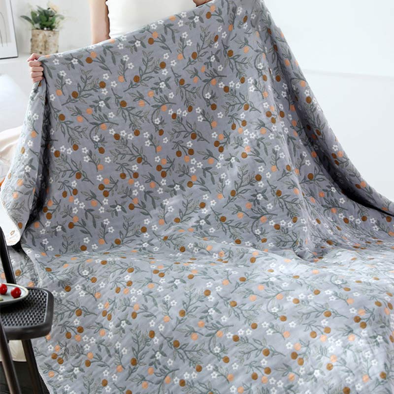 Retro Reversible Coverlet Soft Floral Quilt