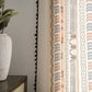 Orange & Black Semi Blackout Tassel Curtain