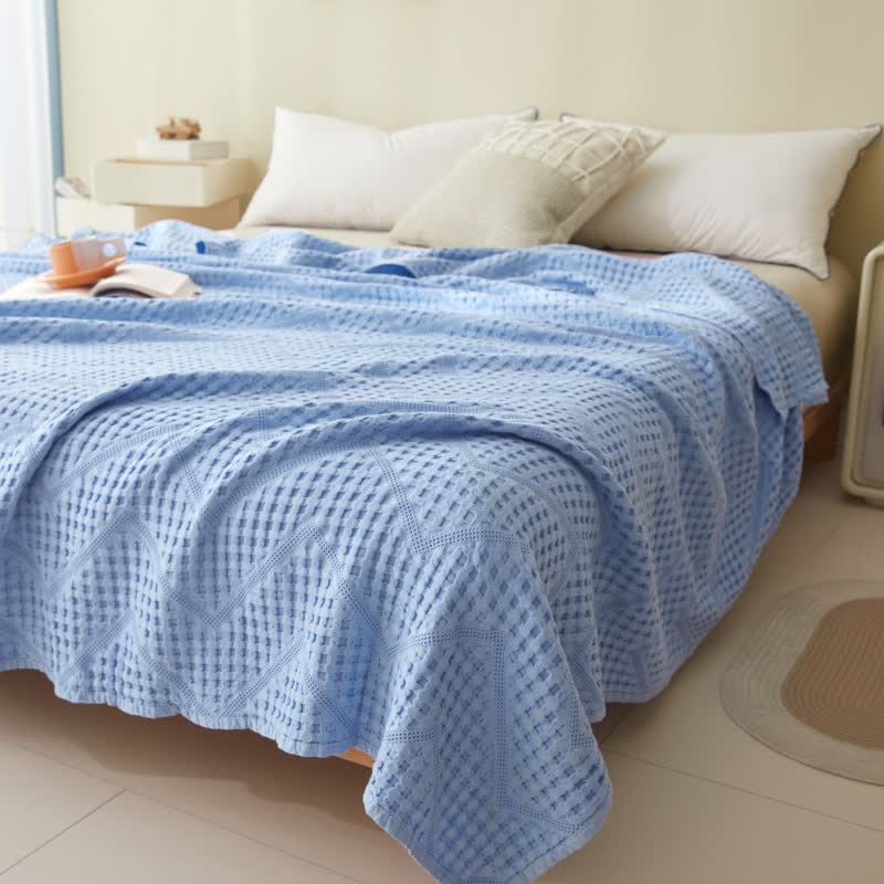 Solid Color Waffle Texture Towel Quilt