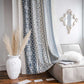 Cotton Linen Blue Pattern Curtain