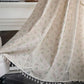 Ownkoti Floral Plaid Splicing Light Filtering Tassel Curtain