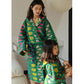 Colorful Vegetable Pattern Cotton Hooded Bathrobe