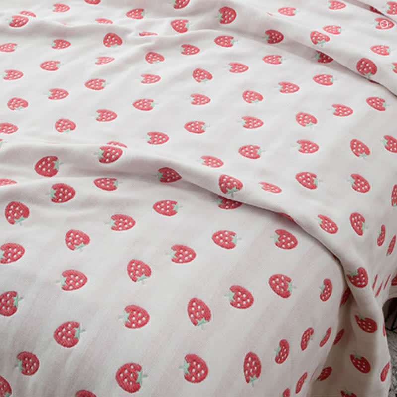 Pastoral Strawberry Soft Pure Cotton Quilt