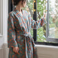 Ginkgo Leaf Cotton Loose Tie Bathrobe