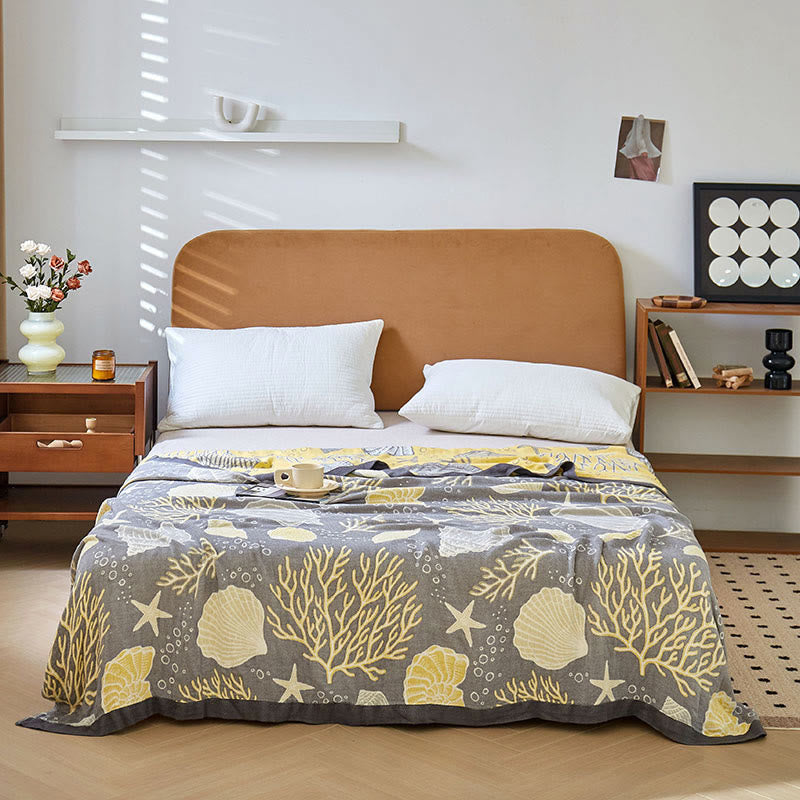 Coral Marine Plants Breathable Reversible Quilt