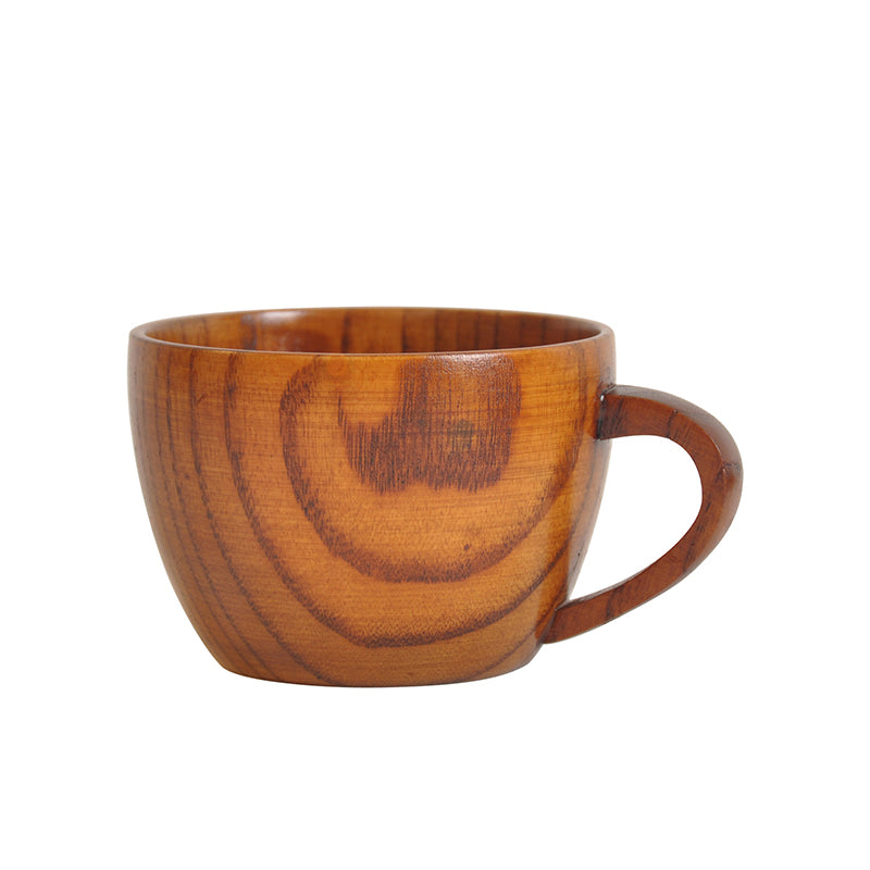 Ownkoti Natural Wooden Tea Cup with Handle (2PCS)