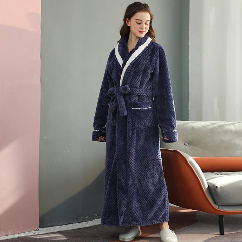 Thick Fleece Pajama Comfy Bathrobe