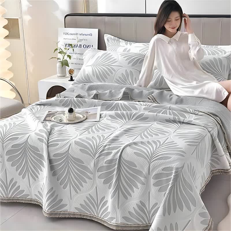 Jacquard Leaf Breathable Towel Quilt