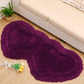 Solid Color Heart Shape Fleece Rug