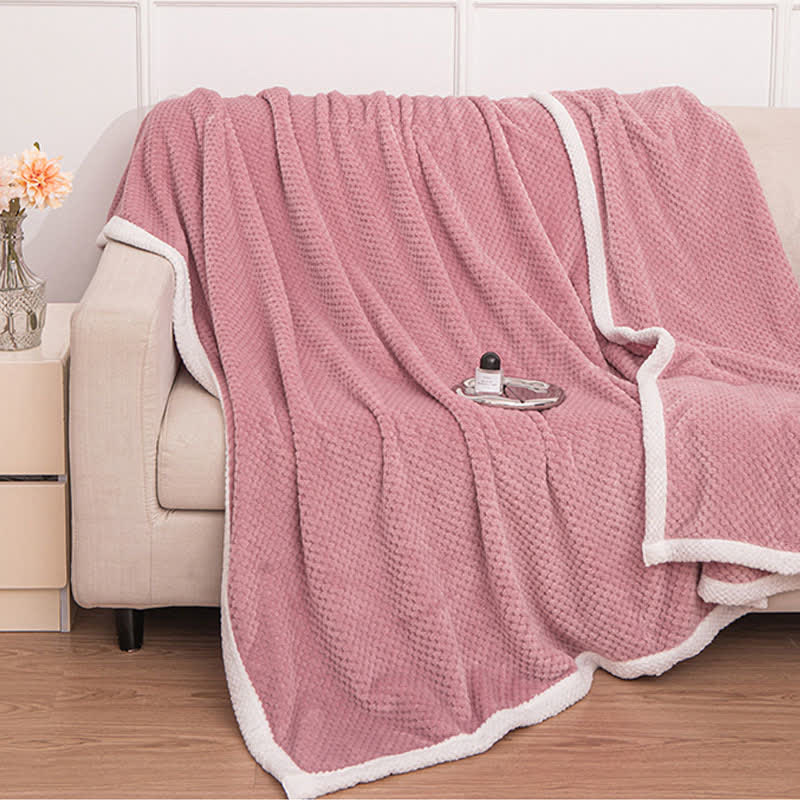 Solid Color Soft Reversible Fleece Blanket