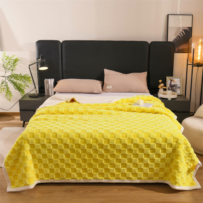 Fashion Checkerboard Thick Warm Throw Blanket