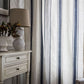 Ownkoti Navy & Beige Striped Semi-Blackout Curtains