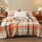 Plaid Warm Coral Fleece Throw Blanket
