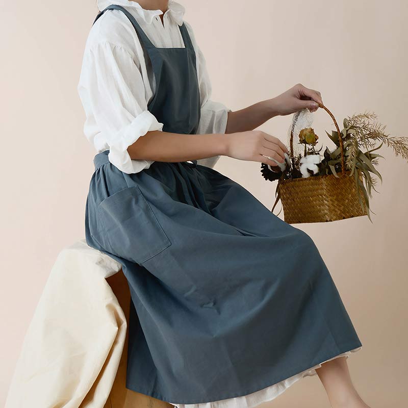 Ownkoti Cotton Apron Waterproof Apron With Pockets