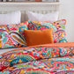 Colorful Flower Pattern Quilt with Pillowcase