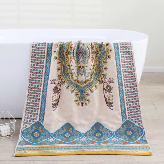 Retro Soft Cotton Reversible Bath Towel