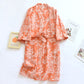 Cotton Gauze Floral Soft Bathrobe