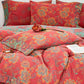 Flower Print Red Cotton Bedding Sets(4PCS)